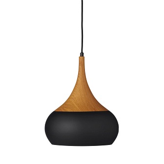 Lampa wisząca Lucy Woodlike Teak/Czarny 30cm